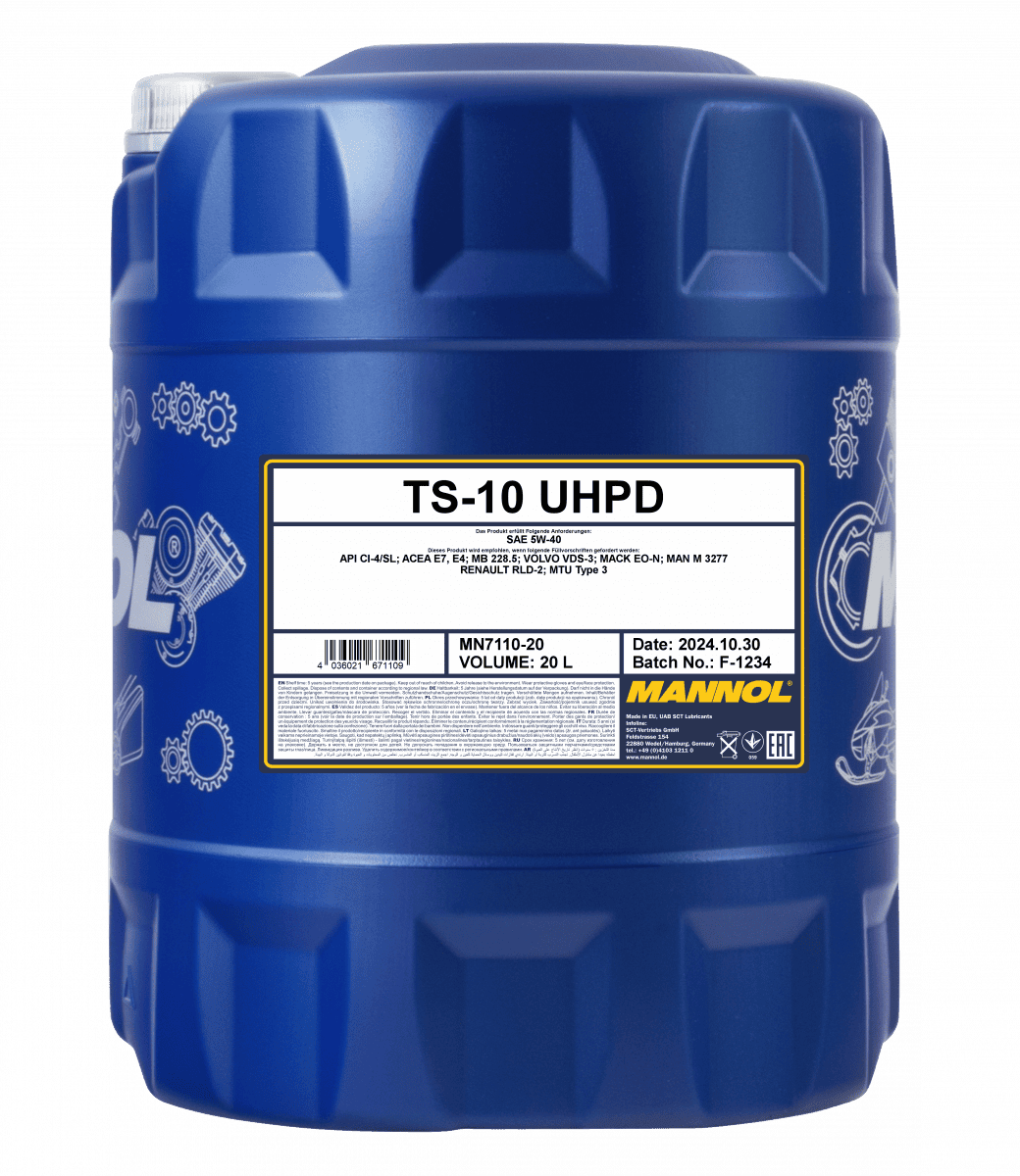Олива моторна Mannol TS-10 UHPD 5W-40, 20 л